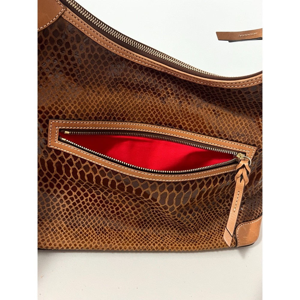 Dooney & Bourke Brown Embossed Snakeskin Shoulder Handbag - Picture 11 of 11